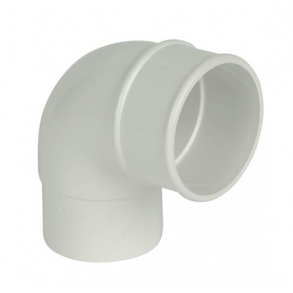 FloPlast Round Downpipe Bend - 92.5 Degree x 68mm White