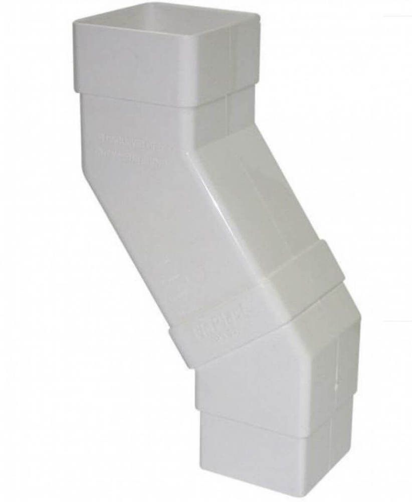 FloPlast Square Downpipe Adjustable Offset Bend - 65mm White