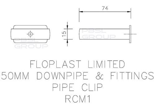 FloPlast Mini Gutter Downpipe Clip - 50mm Black