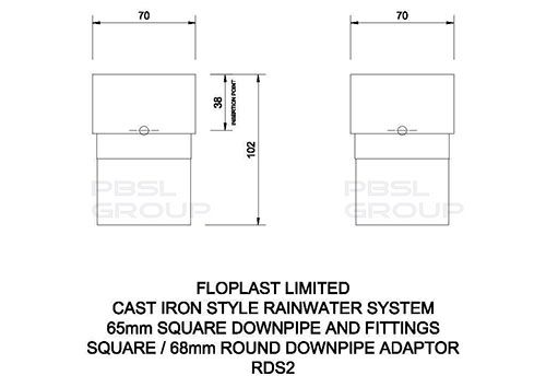 PVC Square to PVC Round Downpipe Adaptor - White