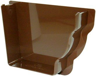 Ogee Gutter Internal Stopend Right Hand - 110mm x 80mm Brown