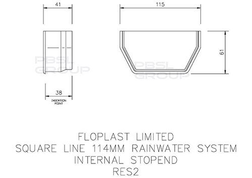 FloPlast Square Gutter Internal Stopend - 114mm Brown