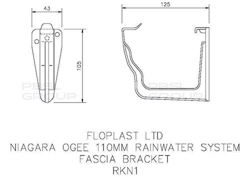 FloPlast Ogee Gutter Fascia Bracket - 110mm x 80mm White