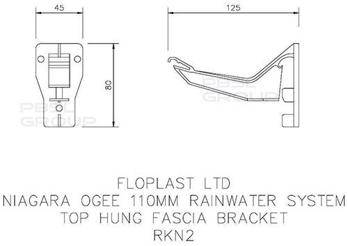 FloPlast Ogee Gutter Top Hung Fascia Bracket - 110mm x 80mm Black