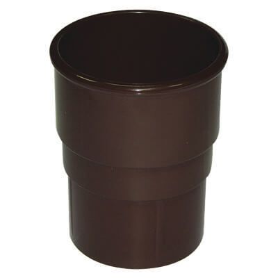 Round Downpipe Socket - 68mm Brown