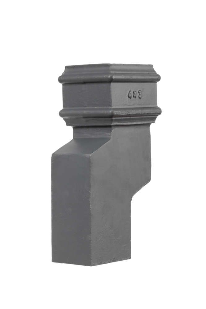 Cast Iron Rectangular Downpipe - 115mm Side Projection 100mm x 75mm Primed