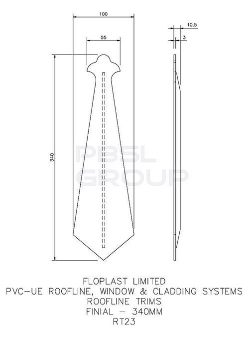 FloPlast Fascia Bargeboard Finial - 340mm Rosewood