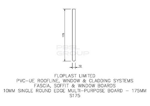 FloPlast Soffit Board - 175mm x 10mm x 5mtr Golden Oak