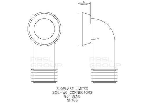 FloPlast Pan Connector - 90 Degree White