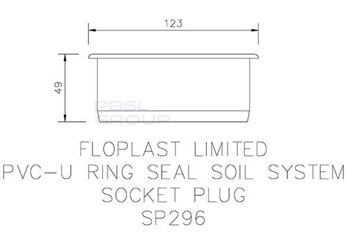 FloPlast Ring Seal Soil Socket Plug - 110mm Black