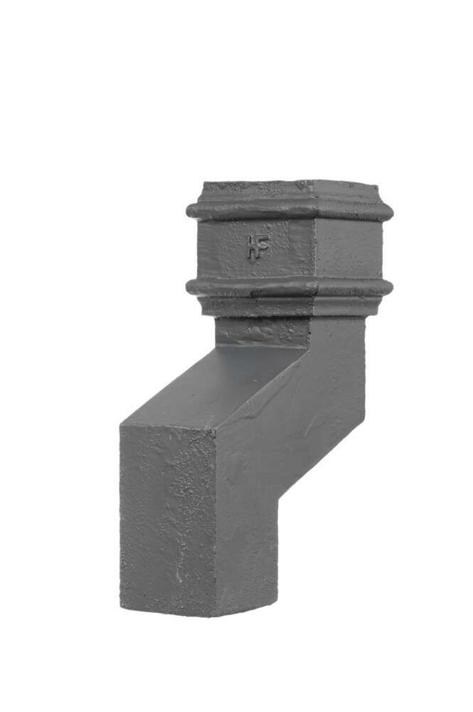 Cast Iron Square Downpipe Offset - 230mm Projection 75mm Primed