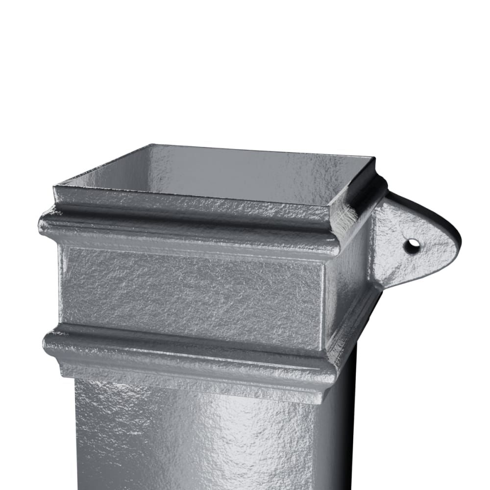 Cast Iron Square Downpipe Eared - 100mm x 914mm Primed
