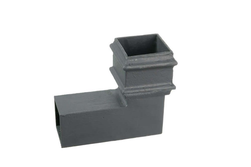 Cast Iron Square Downpipe Bend - 92.5 Degree x 100mm Primed