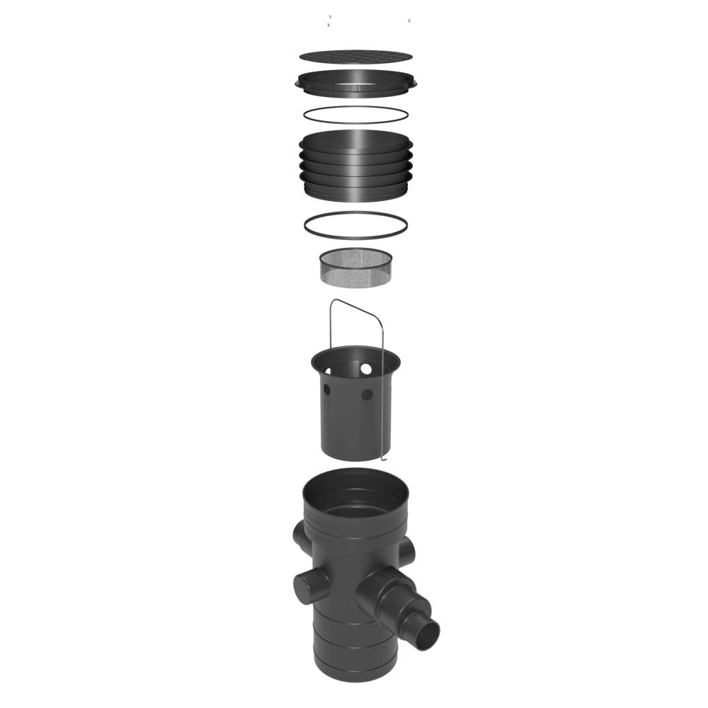 Soakaway SiltGuard Silt Trap C/W Catchpit and Filter with Lid - 600mm Deep x 300mm Diameter