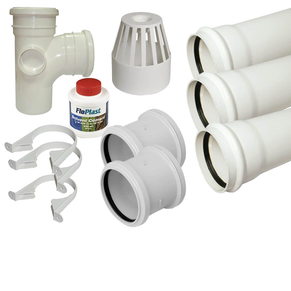 FloPlast Ring Seal Soil Stack Complete Kit - 110mm White