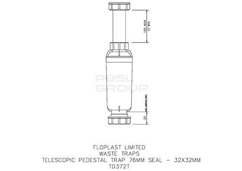 FloPlast Telescopic Pedestal Trap - 32mm x 32mm White