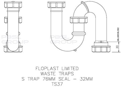 FloPlast S Trap - 32mm White