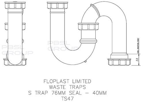 FloPlast S Trap - 40mm White