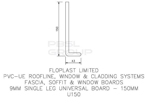 150mm Black Ash Woodgrain Fascia Capping Board - 9mm x 5mtr - Pack of 2
