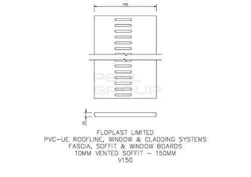FloPlast Vented Soffit Board - 150mm x 10mm x 5mtr Rosewood