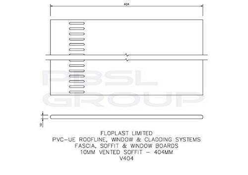 FloPlast Vented Soffit Board - 404mm x 10mm x 5mtr Black Ash Woodgrain