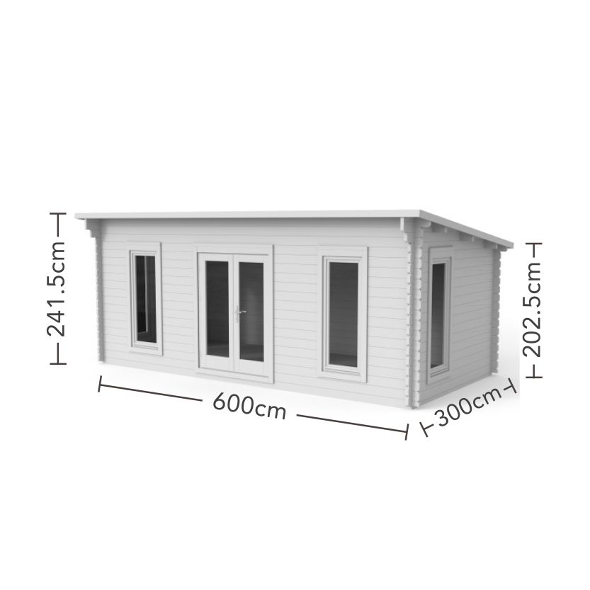 Arley Log Cabin - 24kg Polyester Felt No Underlay Double Glazed - 6000mm x 3000mm