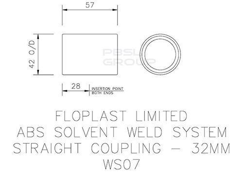 FloPlast Solvent Weld Waste Coupling - 32mm White