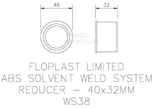 FloPlast Solvent Weld Waste Reducer - 40mm x 32mm White