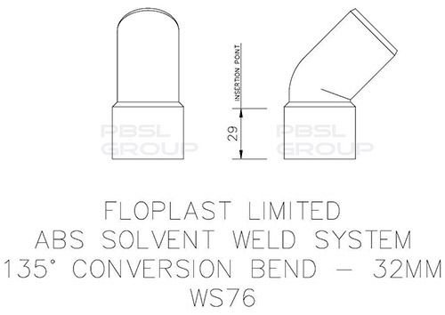 FloPlast Solvent Weld Waste Bend Swivel - 135 Degree x 32mm White