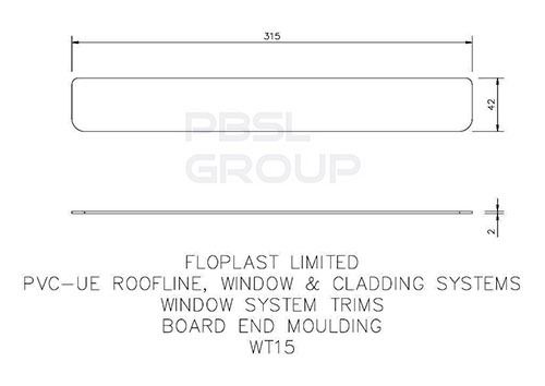 Fascia End Cap - 315mm Golden Oak