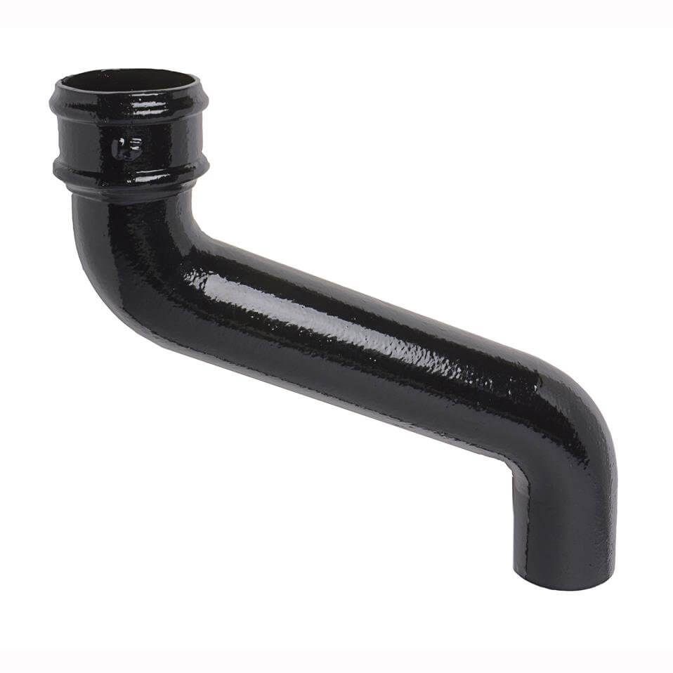 Cast Iron Round Downpipe Offset - 305mm Projection 65mm Black