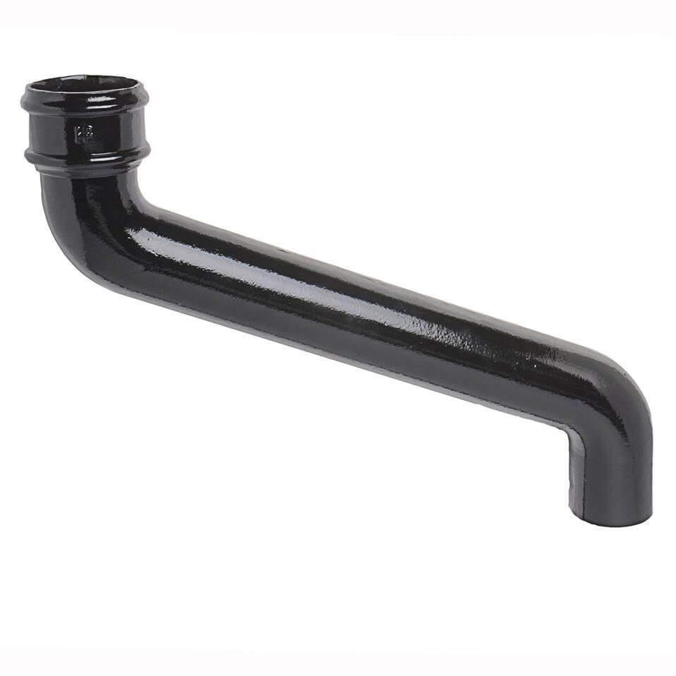 Cast Iron Round Downpipe Offset - 457mm Projection 65mm Black