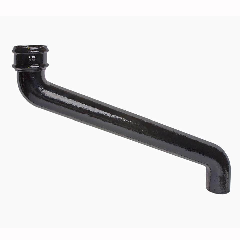 Cast Iron Round Downpipe Offset - 610mm Projection 75mm Black