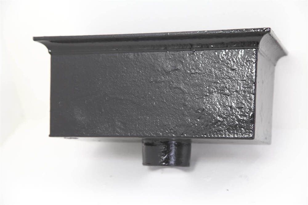 Cast Iron Rectangular Hopper Head Outlet - 355mm for 65mm Downpipe Black