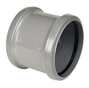 Industrial/ Xtraflo Downpipe Double Socket Coupling - 110mm Grey