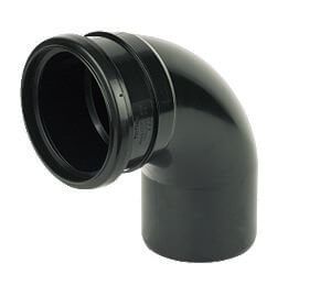 FloPlast Industrial/ Xtraflo Downpipe Single Socket Bend - 92.5 Degree x 110mm Black