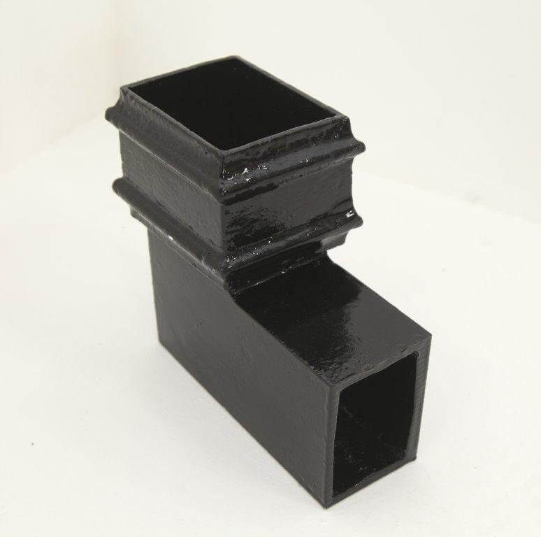 Cast Iron Square Downpipe Bend - 92.5 Degree x 75mm Black