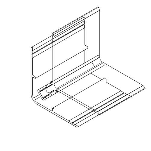Aluminium Cladding Two Part Internal Corner - 5650mm Grey Ash