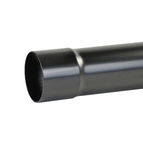 Aluminium Round Swaged Downpipe - 76mm x 2mtr PPC Finish Black
