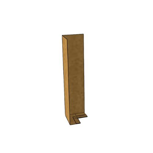 Copper Fascia L Profile Internal 90 Degree Corner - 200mm