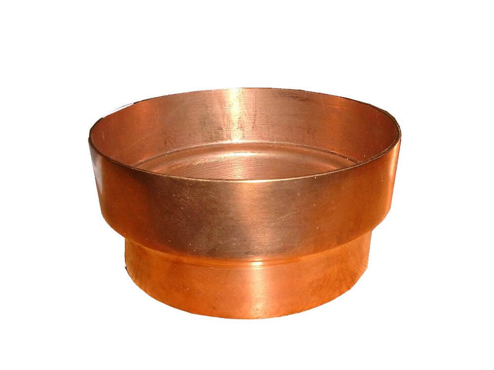 Copper Large Round Downpipe Connector - 100mm
