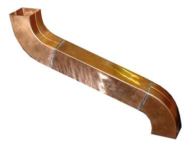 Copper Square Downpipe Swan Neck - 80mm x 80mm