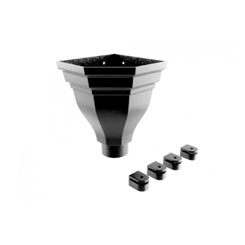 Cast Aluminium Round Merus Corner Small Hopper - 76mm PPC Finish Black