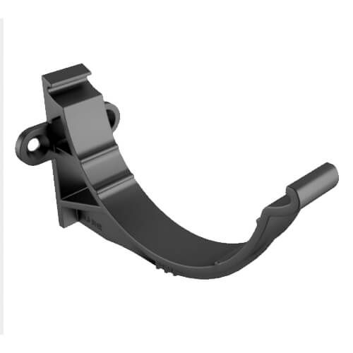 Aluminium Beaded Half Round Gutter Fascia Bracket - 125mm PPC Finish Black