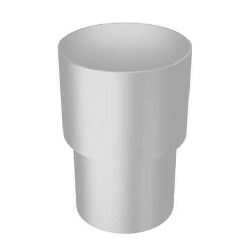 Aluminium Round Swaged Downpipe Loose Socket - 63mm PPC Finish