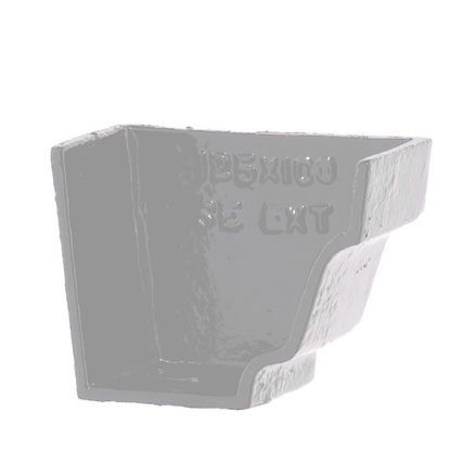 Cast Iron H16 Ogee Gutter External Stopend - 150mm Primed