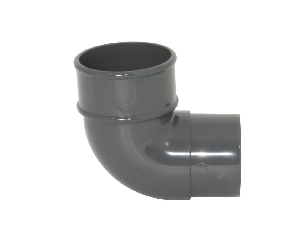 FloPlast Round Downpipe Bend - 92.5 Degree x 68mm Anthracite Grey