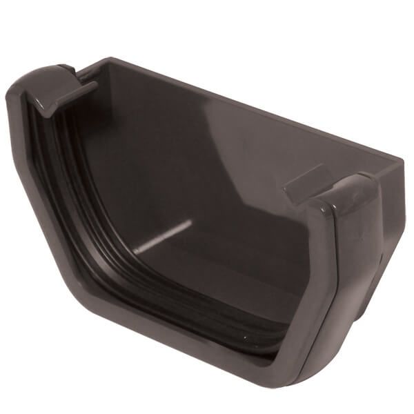 FloPlast Square Gutter External Stopend - 114mm Anthracite Grey