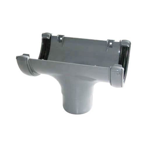 FloPlast Half Round Gutter Running Outlet - 112mm Grey