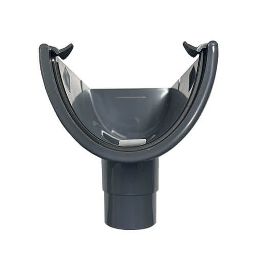 FloPlast Deepflow/ Hi-Cap Gutter Stopend Outlet - 115mm x 75mm Anthracite Grey